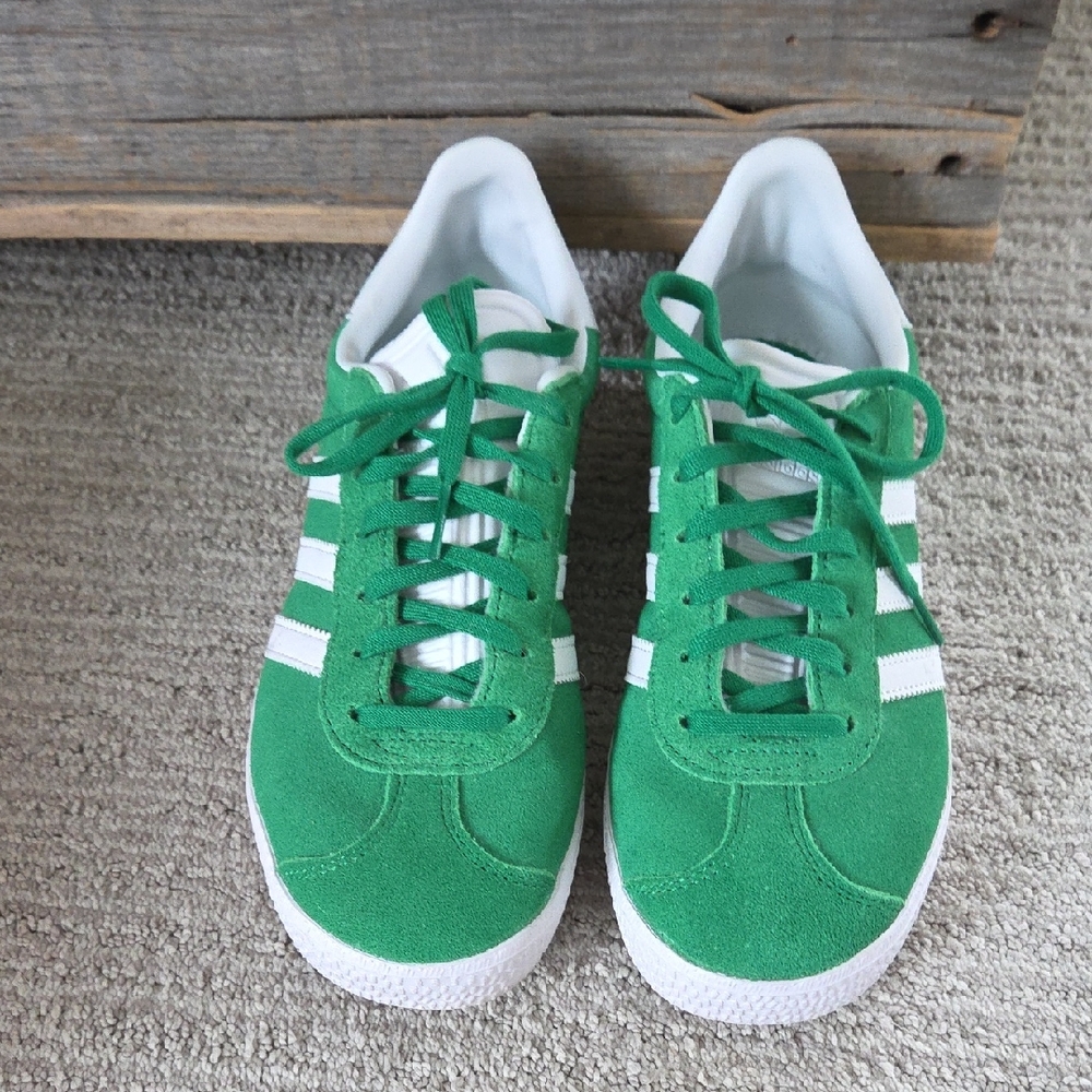 Adidas Green and White Athletic Shoes